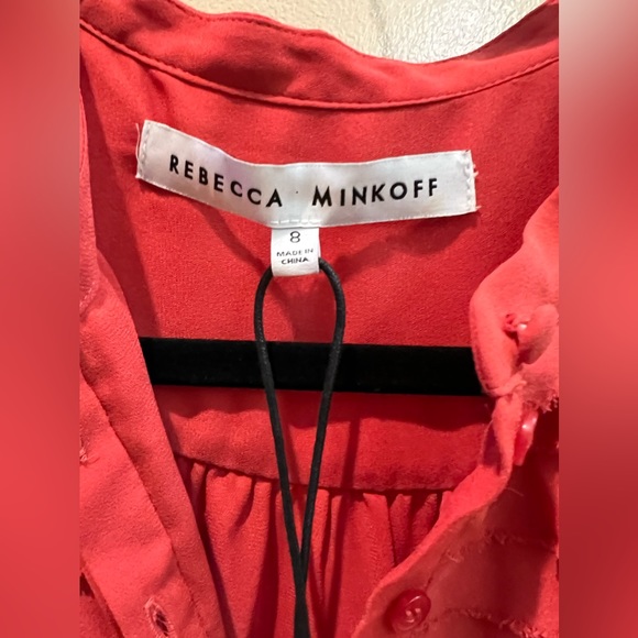 REBECCA MINKOFF | Ariel Tiered Ruffle Hem Red Dress - Picture 3 of 4